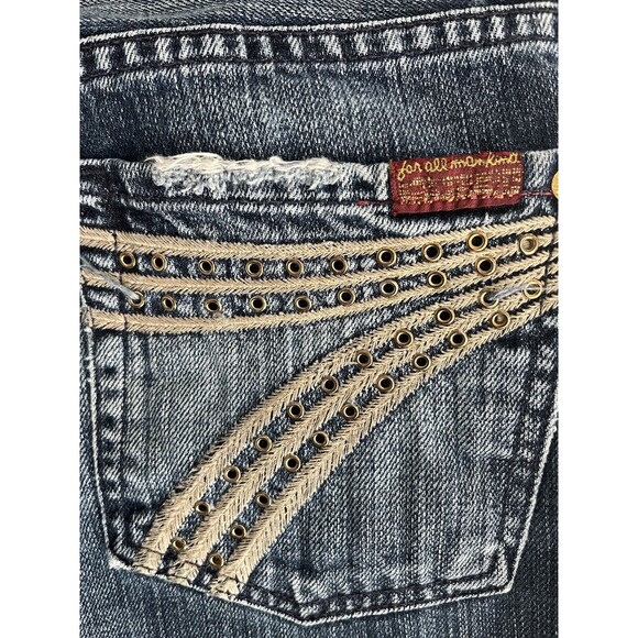 7 For All Mankind Women’s Dojo Grommet Bermuda Shorts Cutoff Raw Cuffed Hem 8 - Picture 3 of 5